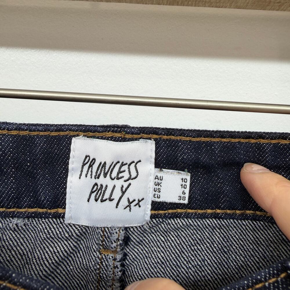 Princess Polly Hughes Mini Skirt Dark Wash Denim 6 - Picture 4 of 4